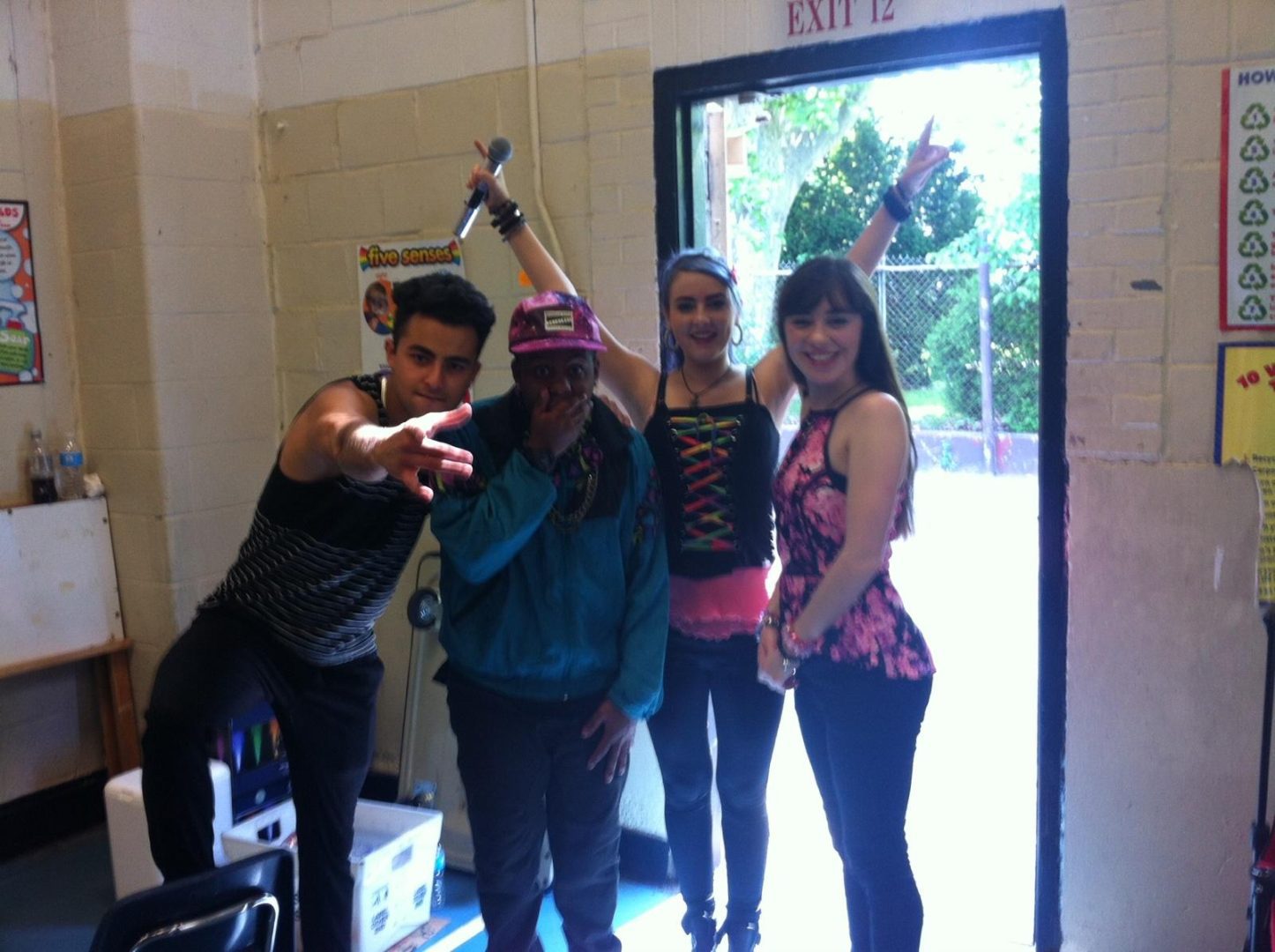 "Teen Nation Tour" Hits the Road with Anti-Bullying Message for Teens 2 Zach Matari, Darla Beaux, Kristina Lachaga and Tru Fam Getting pumped up before going onstage